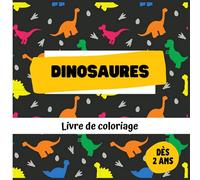 Les Dinosaures - Livre de coloriage: grand format carré 21,59 x 21,59 cm - 44 pages | 20 illustrations a colorier sans dépasser