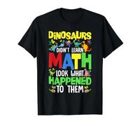 Les Dinosaures n'ont Pas appris Les mathématiques à Regarder ce Qui Leur est arrivé T-Shirt Graphique avec Valeur, Homme, Noir, M