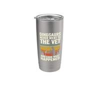 Les dinosaures Vintage Sunset ne sont jamais allés chez le vétérinaire Gobelet isotherme en acier inoxydable double paroi