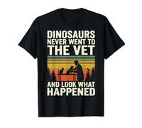 Les Dinosaures Vintage Sunset ne sont jamais allés chez Le vétérinaire T-Shirt Graphique avec Valeur