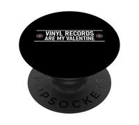 Les disques vinyles sont Mon collectionneur de Musique pour la Saint-Valentin PopSockets PopGrip Adhésif