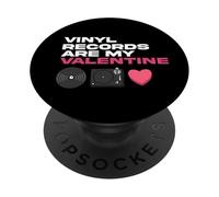 Les disques vinyles sont Mon collectionneur de Musique pour la Saint-Valentin PopSockets PopGrip Adhésif