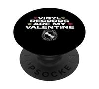 Les disques vinyles sont Mon collectionneur de Musique pour la Saint-Valentin PopSockets PopGrip Adhésif