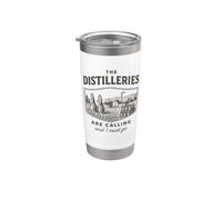 Les distilleries m'appellent et je dois y aller (Whisky) Gobelet isotherme en acier inoxydable double paroi