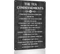 Les Dix Commandements Tu n'auras pas d'autres dieux devant moi Panneau en métal à suspendre Panneaux inspirants Cadeau Ferme Rustique Art mural Maison Bureau Salon Décoration murale 8x12 pouces