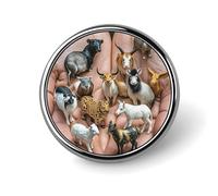 Les douze badges ronds du zodiaque chinois pour homme et femme, durables et élégants, badges en métal léger pour chemises, vestes, chapeaux