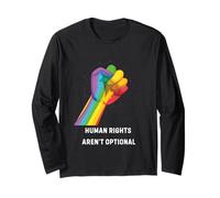 Les Droits de l'homme ne sont Pas facultatifs LGBTQ+ Pride Equality Fist Manche Longue