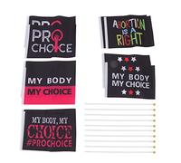 Les droits des femmes Jardin Drapeau Féministe Loi sur l'avortement Bannière Mon Corps Mon Choix En Plein Air Cour Décoration Polyester Matériel 10Pcs 21x14cm (UN)