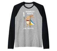 Les Droits des Personnes handicapées ou Je Combats Un Lapin de Dessin animé Hero Rabbit Manche Raglan