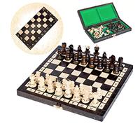 Les Échiquiers du Roi - Jeu d'échecs Fantaisie en Bois de Charme décoratif - échiquier Pliant avec Rangement de décoration- Style Staunton Classique
