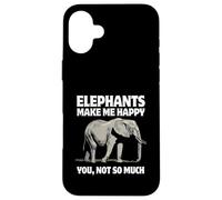 Les éléphants me rendent Heureuse, mais Pas Tant Que ça Coque pour iPhone 16 Plus