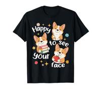 Les élèves de Corgi Dog retournent à l'école Heureux de Voir Ton Visage T-Shirt
