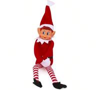 Les elfes se comportent mal, elfe de Noël doux, elfe au coin avec un visage souriant Cet elfe s'assoit et veille sur votre maison pendant la période de Noël.Il rend compte à Père Noël pour lui dire si