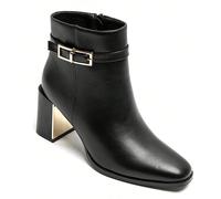 Les embouteillages sont aussi beaux que le bloc talon et la mariée est ajustable, une boucle métallique, un parfait de toutes et de tenues. Ces bottines à talon clot associent confort et élégance pour