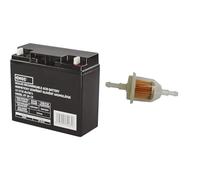 Les emos Entretien libre Accumulateur au plomb 12 V, 18 Ah, 1 pièce, b9655 & FILTRE A ESSENCE