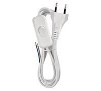 Les eMOS Flexo-câble PVC 2 x 0,75 mm Blanc 3 m avec Interrupteur kF-h1/s051E4