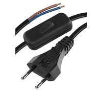 Les eMOS Flexo-câble PVC 2 x 0,75 mm Noir 2 m avec Interrupteur kF-h1/s051E4