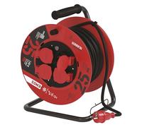 Les eMOS kabeltro lMER 4 Prises - 25 mètres Caoutchouc avec fiche SH 1000116.30, 3 x 2,5