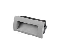 Les emos zc0106, lampe de orientation 140 × 70, 3 W blanc chaud LED à encastrer IP54, Aluminium, Grey, 15 x 8 x 8 cm