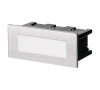 Les emos zc0108, Lampe de Orientation Luminaires Intérieur 123 x 53, 1, 5 W Blanc Chaud LED à Encastrer IP54, Aluminium, Acier Inoxydable, 13 x 6 x 7 cm