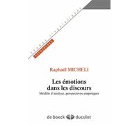 Les Émotions Dans Les Discours - Modèle D'analyse, Perspectives Empiriques