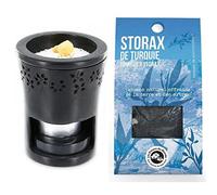 Les Encens du Monde Brûle-Parfum en Pierre Noire + Storax de Turquie à brûler