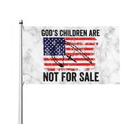 Les enfants de Dieu sont à vendre Drapeau américain Drapeau de maison chrétienne, drapeau de 3 x 5 pieds sur un seul côté à l'extérieur, bannières anti-décoloration aux couleurs vives, décoration ext