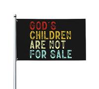 Les enfants de Dieu sont à vendre Drapeau de maison avec citation drôle, drapeau de 3 x 5 pieds sur un seul côté à l'extérieur, bannières anti-décoloration aux couleurs vives, décoration extérieure d