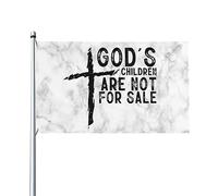 Les enfants de Dieu sont à vendre Drapeau de maison chrétienne en croix, drapeau de 3 x 5 pieds sur un seul côté à l'extérieur, bannières anti-décoloration aux couleurs vives, décoration extérieure d