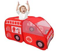 Les Enfants Jouent à la Tente pops-up Ventilation Fire Truck Shape Kids Tente avec Door Flip & Top Ouverture à gratter-Scray-RÉSISTANT Car Play Playhouse with Wire File for Girls Boys Gift ...