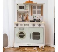 Les enfants jouent ensemble de cuisine - ROBOTIME ROBUD Cuisine enfant en bois - Jardin frais