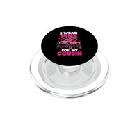 Les Enfants Que Je Porte du Rose pour Mon Cousin Cool Trex Dino Breast Cancer PopSockets PopGrip pour MagSafe