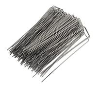 Les enjeux de Jardin en Forme d'althwuyu U, des épingles en Acier galvanisées pour Le Placement en Tissu, la Configuration de Gazon, Le contrôle du Tuyau, 100 Pack, 1,6 × 3,9 (Rugosité 2,5 mm / 0,10