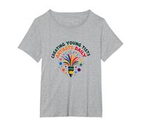 Les Enseignants d'art créent de Jeunes Artistes Amusants Quotidiens colorés T-Shirt, Femme Grandes Tailles, Gris Chiné, 5X