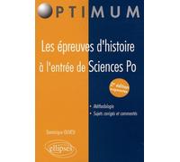 Les épreuves d'histoire à l'entrée de Sciences Po - Dominique Olivesi - Ellipses - broché - Scolaire / Universitaire
