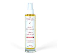 LES ESSENTIELS Huile lumineuse bio pour le corps et les cheveux - Huile 100 % naturelle pour le corps et les cheveux - Huile végétalienne avec parfum d'agrumes et de patchouli - Certifié Cosmos