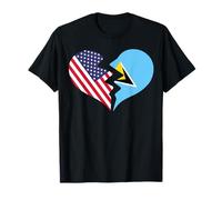 Les États-Unis et Sainte-Lucie Broken Heart International Love T-Shirt
