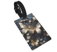 Les étiquettes de bagage dorées et blanches imprimées noires sont légères, faciles à utiliser et rapides à identifier pour les valises de voyage et les sacs de sport.