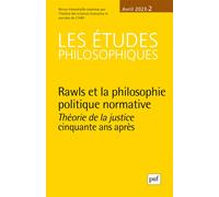 Les Études philosophiques, 2023-2 Rawls, philosophe normatif - Collectif - Puf - broché - Revue