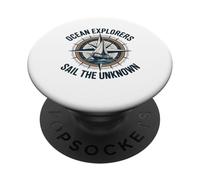 Les explorateurs de l'océan naviguent sur The Unknown Captain Sailor PopSockets PopGrip Adhésif
