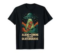 Les extraterrestres arrivent pour nos Skateboards T-Shirt