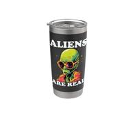 Les extraterrestres sont de véritables motifs rétro extraterrestres Gobelet isotherme en acier inoxydable double paroi