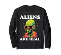 Les extraterrestres sont de véritables Motifs rétro extraterrestres Manche Longue