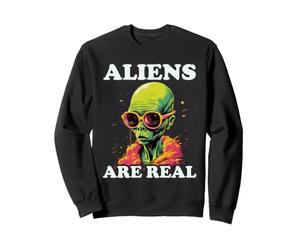 Les extraterrestres sont de véritables Motifs rétro extraterrestres Sweatshirt