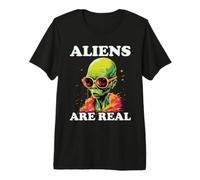 Les extraterrestres sont de véritables Motifs rétro extraterrestres T-Shirt Haut de Gamme