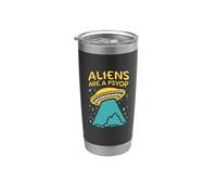 Les extraterrestres sont un mème extraterrestre amusant sur la désinformation sur les ovnis Gobelet isotherme en acier inoxydable double paroi