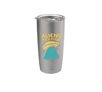 Les extraterrestres sont un mème extraterrestre amusant sur la désinformation sur les ovnis Gobelet isotherme en acier inoxydable double paroi