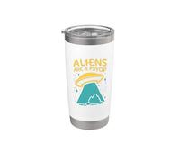Les extraterrestres sont un mème extraterrestre amusant sur la désinformation sur les ovnis Gobelet isotherme en acier inoxydable double paroi