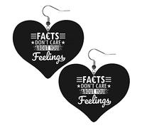 Les faits ne se soucient pas de vos sentiments boucles d'oreilles en cuir pour femmes boucles d'oreilles pendantes goutte pendentif coeur avec crochet cadeaux pour fille adulte