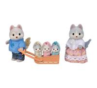 Sylvanian Families - La famille Husky - Set 5 figurines - Plongez dans l'univers de la famille Sylvanian - Figurines animaux miniatures - Jouet enfant 3 ans et + pour développer imagination - 5636